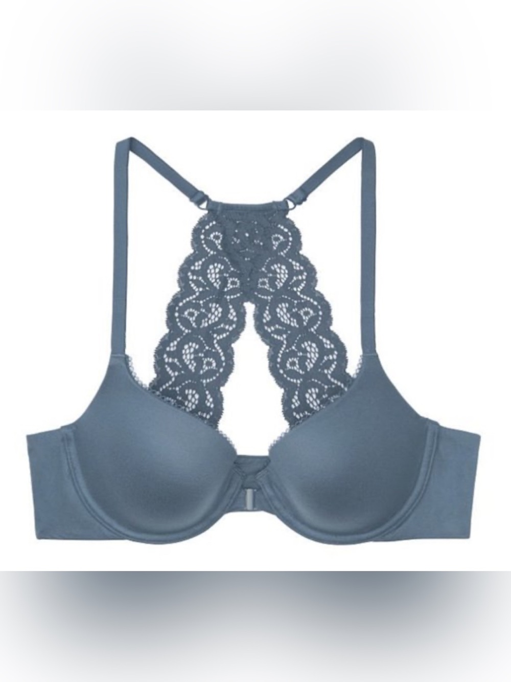 Victoria's Secret 34DDD Body By Victoria Lace Demi Racerback Bra - Steel Blue